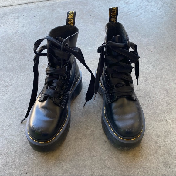 MOLLY WOMEN'S LEATHER PLATFORM BOOTS- size 5 - Picture 6 of 15